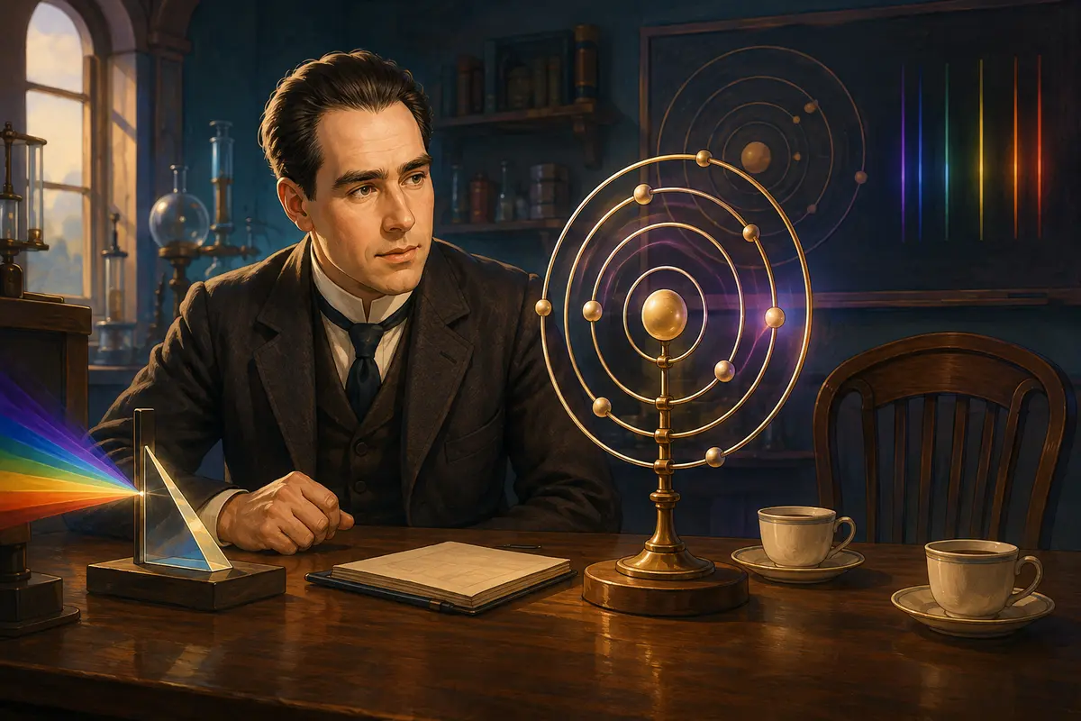 Ilustrasi Niels Bohr dan model atom
